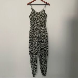 Bar III Army Green & Ivory Jumpsuit/Romper Size Medium